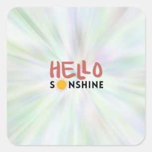 Hallo Sonshine, Sun Rays, Summer vibes Quadratischer Aufkleber