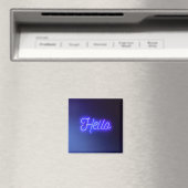 Hallo Spaß Neon Blue Sign Bright und fröhlich Magnet (In Situ (Geschirrspüler))