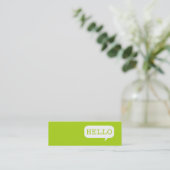 "Hallo" Sprache-Blase Telefonnummerkarte (Stehend Vorderseite)