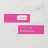 "Hallo" Sprache-Blase Telefonnummerkarte (Vorne/Hinten)