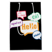 Hallo | Sprachen Mittlere Geschenktüte (Vorderseite)