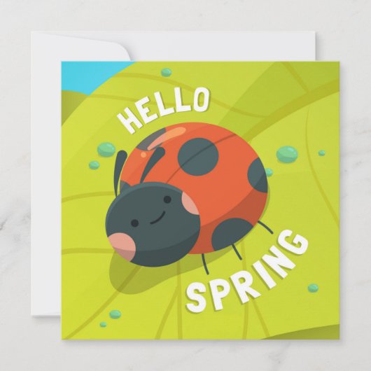 Hallo Spring Ladybug Grußkarte (Vorderseite)