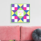 Hallo Spring Ohio Star Quilt Blockmuster Leinwanddruck (Insitu (Wohnzimmer))
