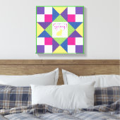 Hallo Spring Ohio Star Quilt Blockmuster Leinwanddruck (Insitu (Schlafzimmer))