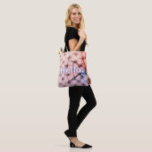 Hallo . Stilvolle moderne, farbenfrohe Muster Tote Tasche (Am Model)