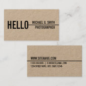 "Hallo" stilvolles modernes Minimalistisches Visitenkarte (Vorne/Hinten)