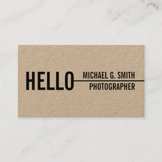 "Hallo" stilvolles modernes Minimalistisches Visitenkarte (Vorderseite)