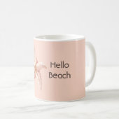 Hallo Strand Pfirsich Seestern Kaffeetasse (VorderseiteRechts)