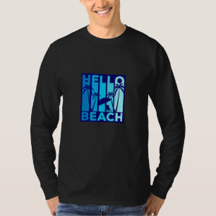 Hallo Strand Sommer Urlaub Strandstuhl Vintage T-Shirt