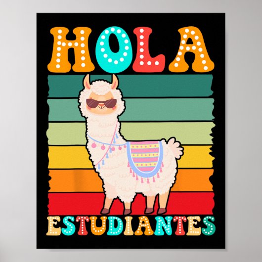 Hallo Studenten Spanischlehrer Zurück zur Schule Poster (Vorne)