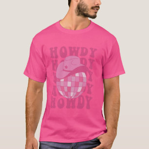 Hallo Südwestliches Mädchen Land Rodeo Rosa Kuh T-Shirt