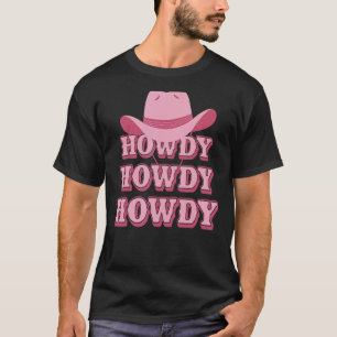 Hallo Südwestliches Western-Mädchen Land Rodeo Cow T-Shirt