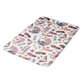 Hallo Summer Beach Vibes Fun Vacation Muster Badematte (Schrägansicht)