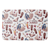 Hallo Summer Beach Vibes Fun Vacation Muster Badematte (Vorderseite)