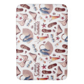 Hallo Summer Beach Vibes Fun Vacation Muster Badematte (Vorderseite Vertikal)