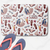 Hallo Summer Beach Vibes Fun Vacation Muster Badematte
