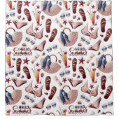 Hallo Summer Beach Vibes Fun Vacation Muster Duschvorhang (Vorderseite)