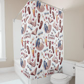 Hallo Summer Beach Vibes Fun Vacation Muster Duschvorhang