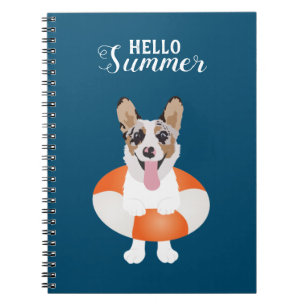 Hallo Summer Corgi Beach Dog Notizblock