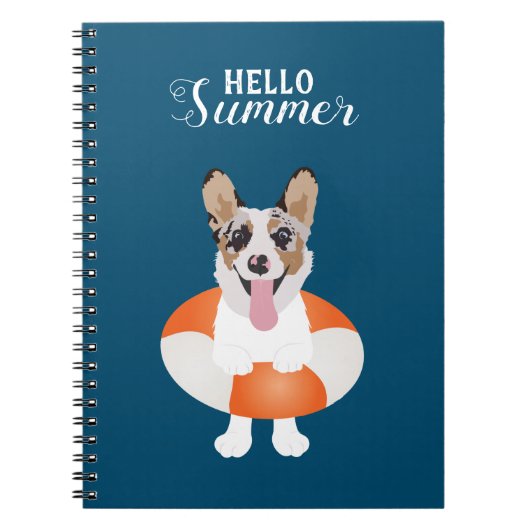 Hallo Summer Corgi Beach Dog Notizblock (Vorderseite)