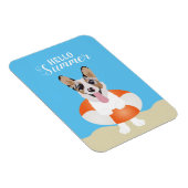 Hallo Summer Corgi Beach Hunde Magnet (Rechte Seite)