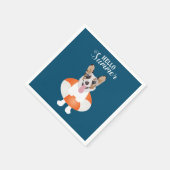 Hallo Summer Corgi Beach Hunde Serviette (Ecke)