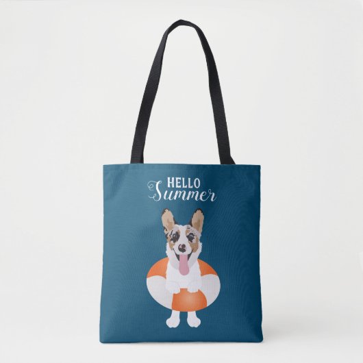 Hallo Summer Corgi Beach Hunde Tasche (Vorderseite)