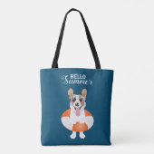 Hallo Summer Corgi Beach Hunde Tasche (Rückseite)