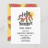 Hallo Summer Pool Party Tagesbudget Einladung (Vorne/Hinten)