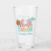 Hallo Summer Quote Beach Trinkbehälter Glass Tumbl Glas (Vorderseite)