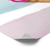 Hallo Summer Watercolor Monogram Beach Streifen Poster (Ecke)