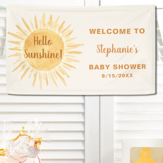 Hallo Sunshine Baby Dusche Banner