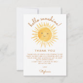 Hallo Sunshine Baby Dusche Dankeskarte (Vorderseite)