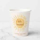 Hallo Sunshine Baby Dusche Pappbecher (Rückseite)