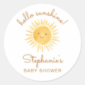 Hallo Sunshine Baby Dusche Runder Aufkleber (Vorderseite)