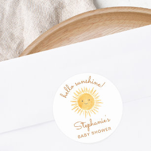 Hallo Sunshine Baby Dusche Runder Aufkleber