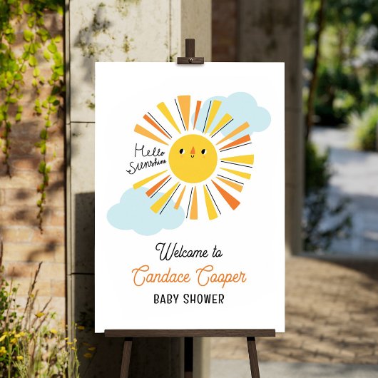 Hallo Sunshine Baby Dusche Willkommen Poster