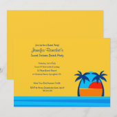 Hallo Sunshine Beach Party Custom Einladung (Vorne/Hinten)