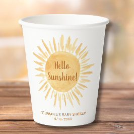 Hallo Sunshine Boho Baby Dusche Pappbecher