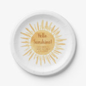 Hallo Sunshine Boho Baby Dusche Pappteller (Vorderseite)