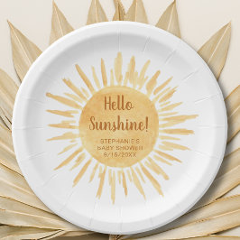 Hallo Sunshine Boho Baby Dusche Pappteller