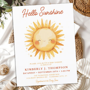 Hallo Sunshine Boho Gender Neutral Baby Dusche Einladungspostkarte