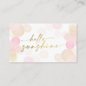 Hallo Sunshine Boho Moderne Happy Baby Girl Dusche Begleitkarte (Rückseite)