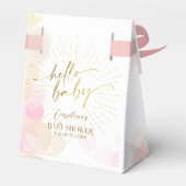 Hallo Sunshine Boho Moderne Happy Baby Girl Dusche Geschenkschachtel (Rückseite)