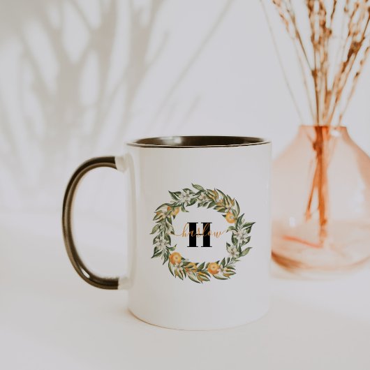 Hallo Sunshine | Citrus Monogram Coffee Tasse