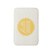 Hallo Sunshine Dots Muster Gelbe Imitate Gold Badematte (Vorderseite Vertikal)