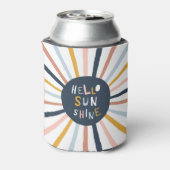 Hallo Sunshine: farbenfrohe kindische Typografie Dosenkühler (Kanne Rückseite)