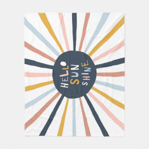 Hallo Sunshine: farbenfrohe kindische Typografie Fleecedecke