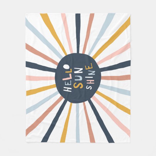 Hallo Sunshine: farbenfrohe kindische Typografie Fleecedecke (Vorderseite)