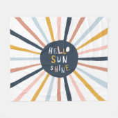 Hallo Sunshine: farbenfrohe kindische Typografie Fleecedecke (Vorderseite (Horizontal))